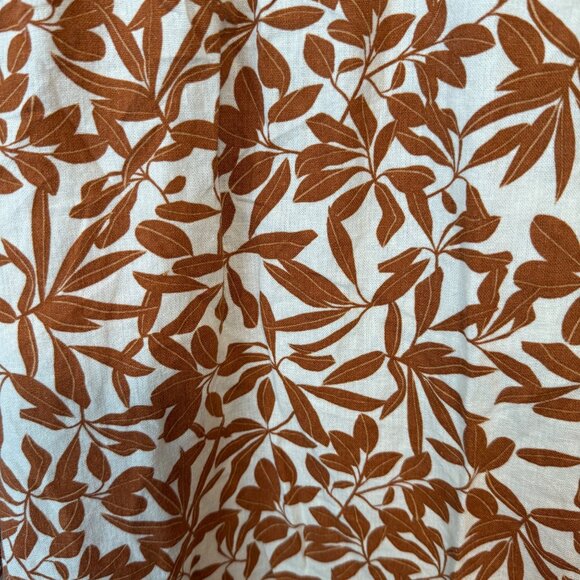 Eloquii Womens Plus Size 20 Wide Leg Pants Brown Tan Leaf Print Pull-On Style - Picture 5 of 7